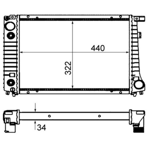 Kühler motorkühlung mahle - kühler, cr